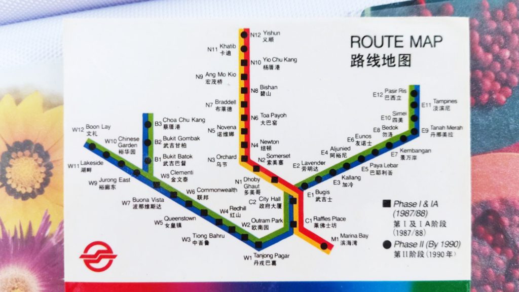 Map of Singapore MRT from the 80's