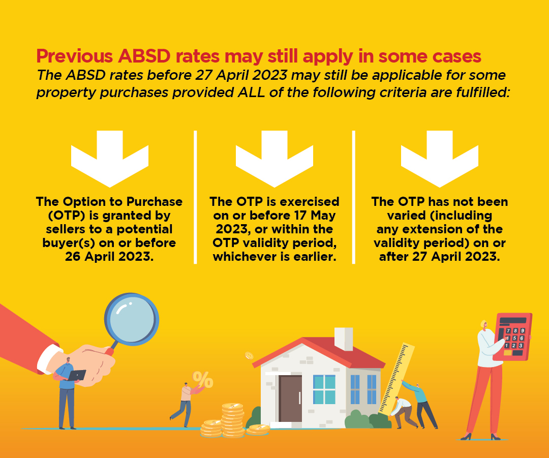 Criteria for old ABSD rates to be applied after 27 April 2023